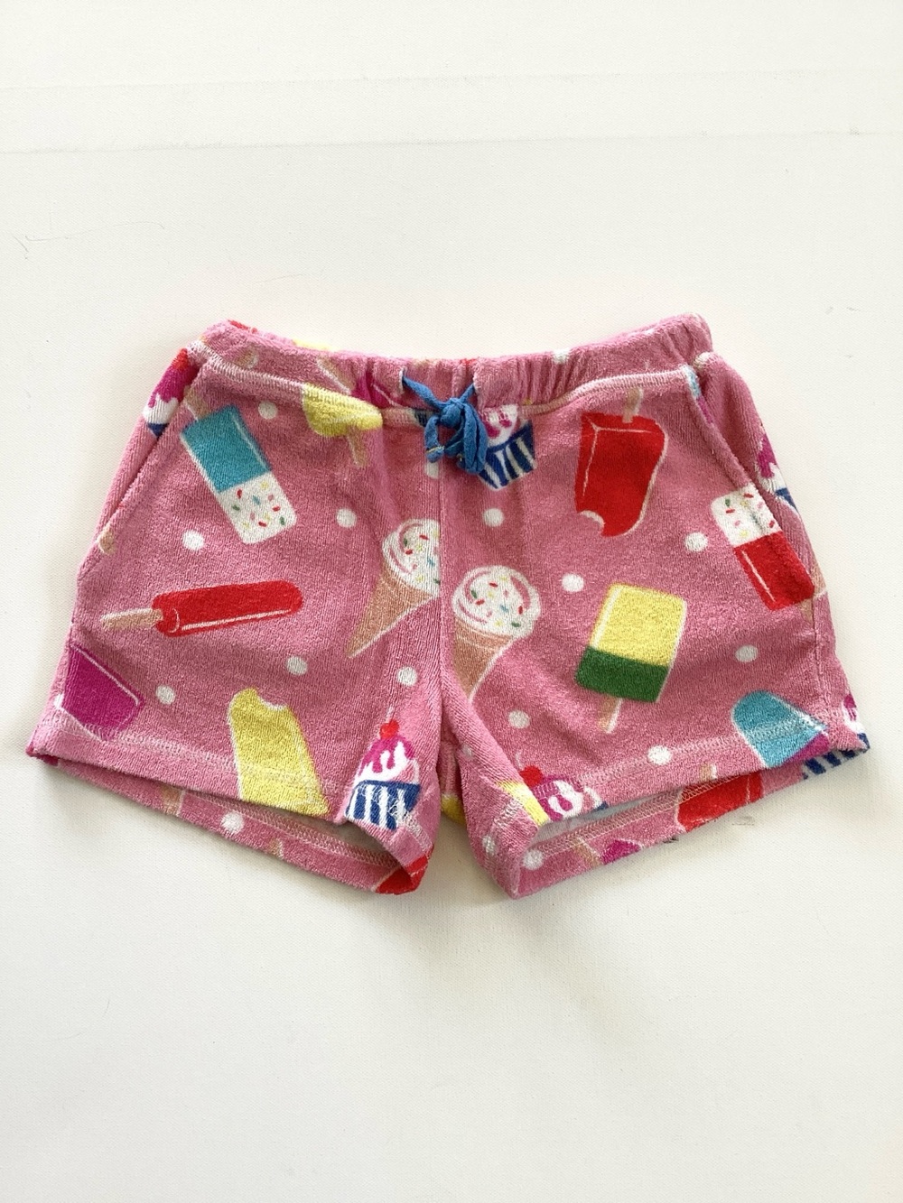 Mini Boden Pink Ice Cream Terry Shorts